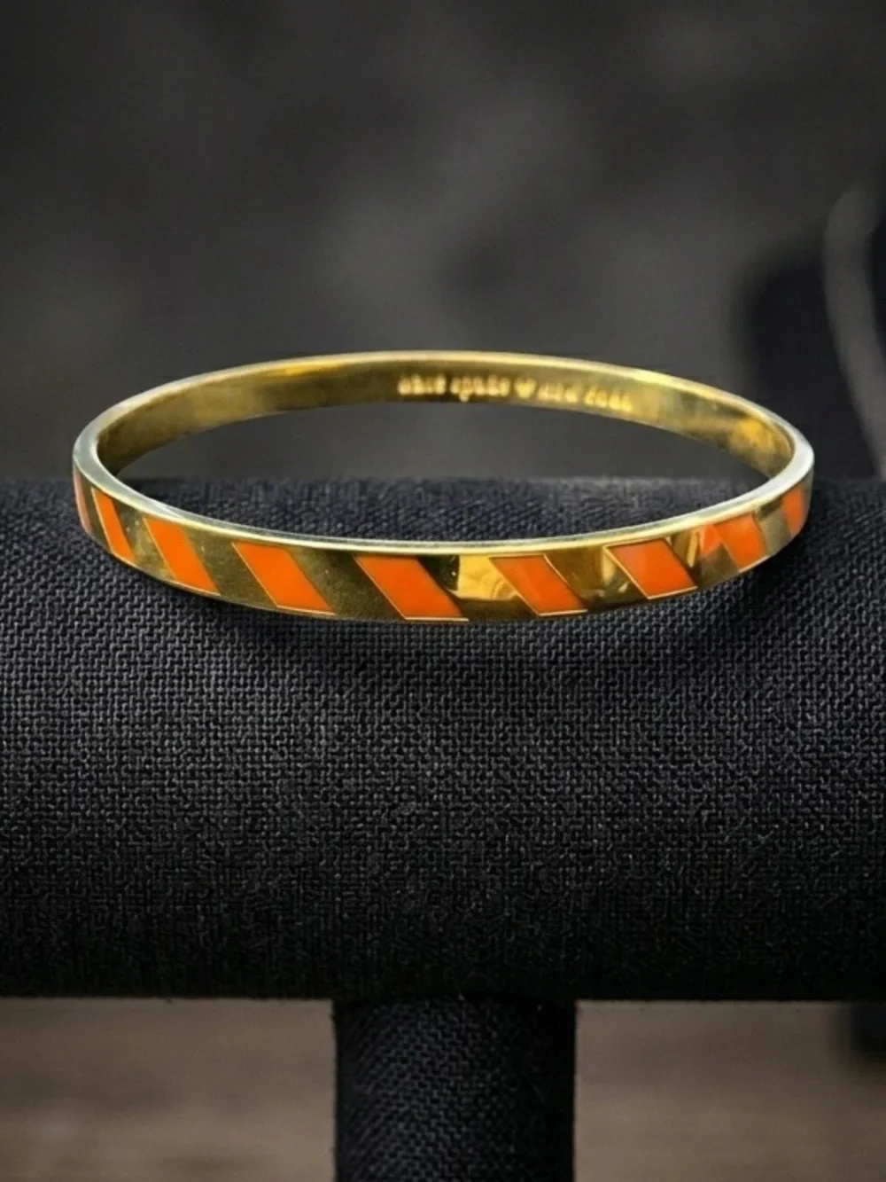Kate Spade “Get Carried Away” Gold and Orange Bangle Bracelet 2359